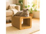 Qls Tiragraffi 3In1 In Cartone Ondulato Per Gatti 37×30×30 Cm Tiragraffi Grotta Rovere 11380