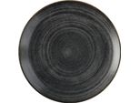 Churchill Stonecast Raw Black Teller Flach, Coup, ø: 260 Mm
