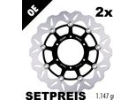 Set Di Dischi Freno Galfer 2X DF063CW Wave® Flottante Anteriore 296X5Mm Per Honda Cb F Hornet Vtx C Cbr Fs 600 - 1800 Ccm Anno 2001 - 2010