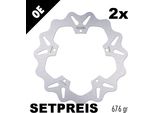 Set Dischi Freno Galfer 2X DF666W Wave® Anteriori Rigidi 240X4Mm Per Piaggio X9 Amalfi X8 Evolution Carnaby I.E X Evo 125 - 400 Ccm