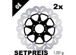 Set Di Dischi Freno Galfer 2X DF059CW Wave® Flottante Anteriore 296X5Mm Per Honda Cb F Hornet 600 Ccm Anno 1998 - 1999