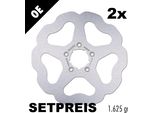 Set Dischi Freno Galfer 2X DF680W Wave® Anteriori Rigidi 292X5Mm Per Harley Davidson Flhrc Road King Classic Flhtc Ultra Flhtcu Electra Glide Flhxi Efi Street Bj. 1990 - 2023