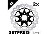 Set Di Dischi Freno Galfer 2X DF167CW Wave® Flottante Anteriore 300X5Mm Per Kawasaki Gpz R Zzr Zr Zephyr ZX-12 Z Abs 250 - 1200 Ccm Anno 1989 - 2008