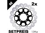 Set Di Dischi Freno Galfer 2X DF184CW Wave® Flottante Anteriore 300X5Mm Per Kawasaki Klz Versys Z Sx R Se 600 - 1000 Ccm Anno 1978 - 2023