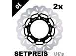 Set Di Dischi Freno Galfer 2X DF652CW Wave® Flottante Anteriore 296X5Mm Per Triumph Trident 750 / 900 Ccm Anno 1991 - 1998