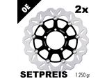 Set Di Dischi Freno Galfer 2X DF876CW Wave® Flottanti Anteriori 310X4.5Mm Per Triumph Daytona R Street Triple 675 Ccm Anno 2006 - 2018