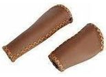 Manopola Per Bicicletta Velo Leather Ergo 92 135 Mm Marrone Scuro