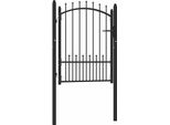 Vidaxl Cancello Di Recinzione Con Punte In Acciaio 100X125 Cm Nero