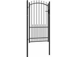 Cancello Per Recinzione Con Punte In Acciaio 100X175 Cm Nero