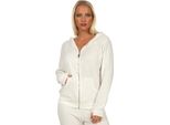 Top Felpa Donna Manica Lunga Con Cappuccio, Ecrù, Xs Zip