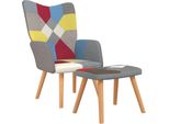 Vidaxl Poltrona Relax Con Sgabello Tessuto Patchwork