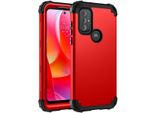 Custodia Per Motorola Moto G Power (2022) Custodia Ibrida 3In1 In Pc E Tpu Antiurto, Resistente, Rossa