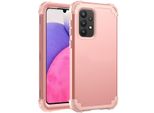 Custodia Per Samsung Galaxy A33 5G Hybrid 3In1 Pc E Tpu Antiurto, Custodia Resistente Oro Rosa