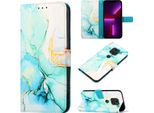 Redmi Note 9 Case, Marble Motifpoliuretanoleather Case Wallet Card Holder With Stand Function Flip Cover Per Xiaomi Redmi Note 9 Verde