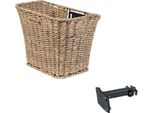 Basil Bremen Rattan Look Fm - Cestino Per Bicicletta - Anteriore - Incluso Supporto Per Attacco Manubrio Basil Fm - Marrone Chiaro