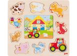 Goki Puzzle In Legno + Puzzle Animali Della Fattoria