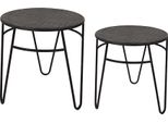 Tavolino Clayre & Eef Set Di 2 Ø 51 / Ø 41 Cm Ferro Marrone
