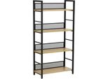 Scansia Con Scaffali Jamil 1 - Rovere / Nero
