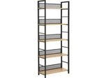 Scansia Con Scaffali Jamil 2 - Rovere / Nero