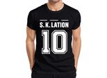 S K Lation 10 Jersey Football Team Party Booze Party Sport Maglietta Da Uomo, Nero, M