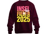 Island Fever 2025 Isola Vacanza Vacanza Estate Spiaggia Palme Mare Pullover Felpa Unisex, Borgogna, S