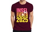 Island Fever 2025 Island Holiday Summer Holiday Beach Palm Trees Sea Maglietta Da Uomo, Borgogna, Xl