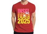 Island Fever 2025 Island Holiday Summer Holiday Beach Palm Trees Sea Maglietta Da Uomo, Rosso, S