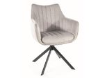 Sedia Girevole Oto 1 - Grigio Chiaro / Nero