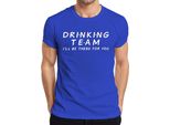 Maglietta Drinking Team I'll Be There For You Friends Serienfan Party Trinkspiel Herren, Blau, S