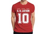 S K Lation 10 Jersey Football Team Party Booze Party Sport Maglietta Da Uomo, Rosso, M