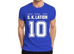 S K Lation 10 Jersey Football Team Party Booze Party Sport Maglietta Da Uomo, Blu, S
