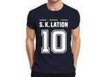 S K Lation 10 Jersey Football Team Party Booze Party Sports T-Shirt Uomo, Navy, L