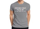 Maglietta Drinking Team I'll Be There For You Friends Serienfan Party Trinkspiel Herren, Grau, L
