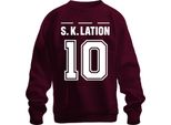 S K Lation 10 Jersey Football Team Party Booze Party Sport Felpa Unisex Pullover, Borgogna, Xxl