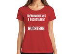 Una Parola Straniera Con 8 Lettere? Sobrio. T-Shirt Da Donna Con Scritta Alcolica, Rosso, Xxl