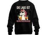 La Situazione è Alcolica Unicorn Beer Party Cocktail Funny Unisex Felpa Pullover, Nero, 3XL