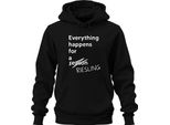 Tutto Accade Per Un Riesling Divertente Amante Del Vino Regalo Unisex Felpa Con Cappuccio, Nero, Xl