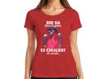 Sono Qui E Ora La Situazione Sta Degenerando Di Nuovo, Ma La Maglietta Da Donna Flamingo Wine Party Summer è Rossa, 3XL