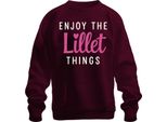 Enjoy The Lillet Things Trinkspruch Saufen Partyspruch Alkoholfans Unisex Felpa Pullover, Borgogna, 3XL
