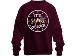 It's Champagne O'clock Champagne Time Champagne Clock Champagne Party Prosecco Unisex Sweatshirt Jumper, Burgundy, 3XL