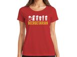 Maglietta Da Donna Beergetarian Beer Lover Gift Beer Fan Craft Beer Pub, Rosso, 3XL