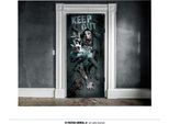 Poster Per Porta Halloween Zombie Decorazione Inquietante Effetto Horror Spavento Atmosfera Inquietante Copriporta Design Realistico Dettagli Spaventosi, Colore: Multicolore