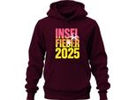 Island Fever 2025 Isola Vacanza Vacanza Estate Spiaggia Palme Mare Felpa Con Cappuccio Unisex, Borgogna, S