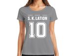 S K Lation 10 Jersey Football Team Party Booze Party Sport Maglietta Da Donna, Grigio, Xxl