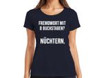 Una Parola Straniera Con 8 Lettere? Sobrio. Maglietta Da Donna Con Parola Alcolica Divertente, Navy, Xl