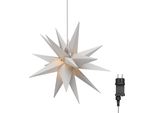 Goobay 64789 Stella Di Natale A Led 3D, Ø 56 Cm, Trasformatore Da Esterno 4,5 V, Bianco-Trasparente, 9,5 M - Stella Da Esterno Con Timer E 18 Punti, Bianco Caldo (3000 K), Per Uso Interno Ed Esterno (IP44)