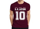 S K Lation 10 Jersey Football Team Party Booze Party Sports Maglietta Da Uomo, Bordeaux, S