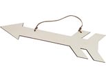 Freccia In Legno Con Pendente In Compensato, 38 Cm