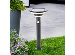 Brillante Battiscopa Solare Nero Per Esterni Garvina | Incl. Rilevatore Di Movimento | Altezza 45 Cm | 3W 430Lm 3000 K | Acciaio Inox/Plastica
