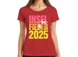 Island Fever 2025 Island Holiday Summer Holiday Beach Palm Trees Sea Ladies T-Shirt, Red, M